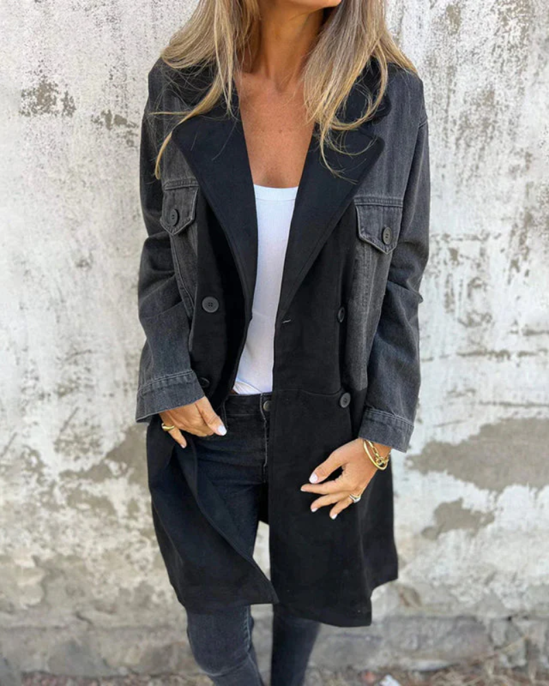 Amelia - Denim & Suede coat