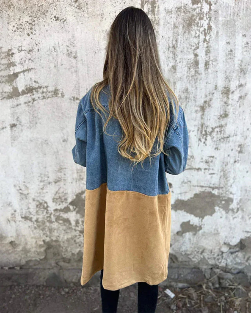 Amelia - Denim & Suede coat